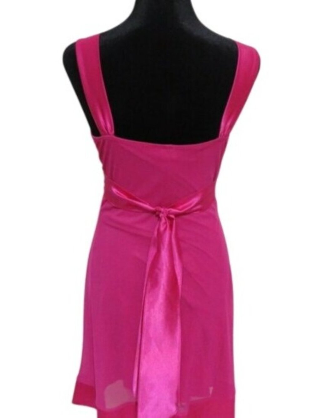 Deb Vibrant Pink Cocktail Bridesmaid Prom Formal mini dress polyester & spandex - Picture 8 of 10
